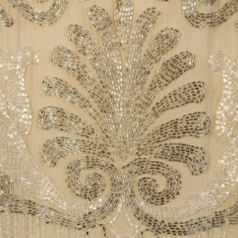 Detail of beading on evening dress of silk chiffon, KSUM 1983.1.330